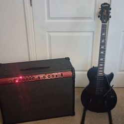 Epiphone Special GT Electric Guitar 2009 Vintage Mint Condition With Standard Tremolo Rare & Line 6 Spider 2x12 Multi Effects Amp 