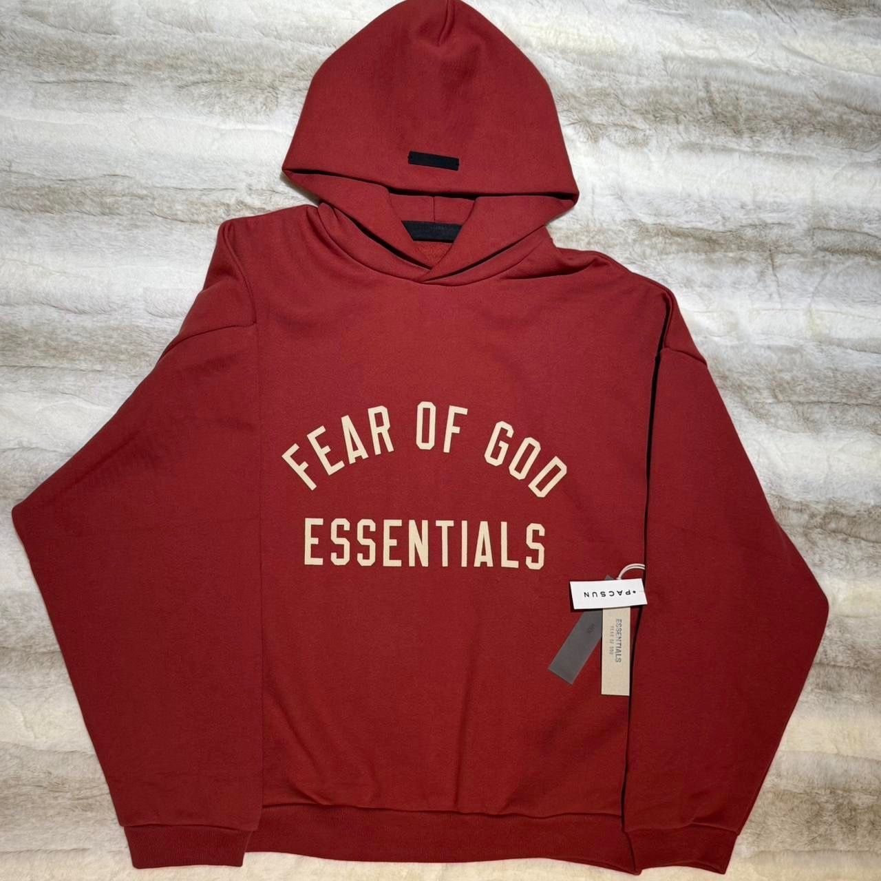 Fear of God SS24 Hoodie Crimson Burgundy Red Menโs Drop