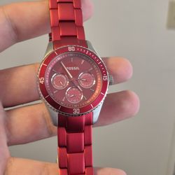 Fossil Stella Watch Red Trim
