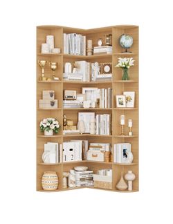 #P1 73.9” Tall Corner Bookcase