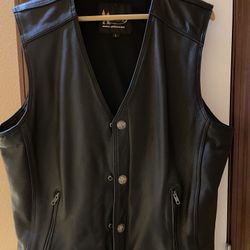 Leathers Biker Vest Large men’s 