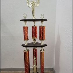 Large Vintage Multi Tier Trophy 1993-94 Red Columns Decor