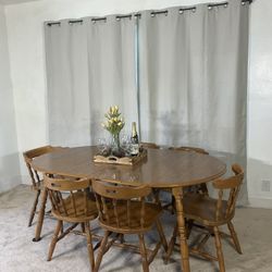 Charming Solid Wood Table With Extension & 6 Avery Chairs 💐 HAPPY MOTHER’S DAY 💝 Comedor De Madera Con Mesa De Extensiones Y 6 Sillas