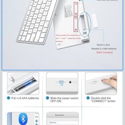 Bluetooth Keyboard Compatible with Mac ONLY, Compact Wireless Keyboard Compatible with MacBook Pro/Air, iMac, Mac mini/Pro Laptop and PC (Silver)