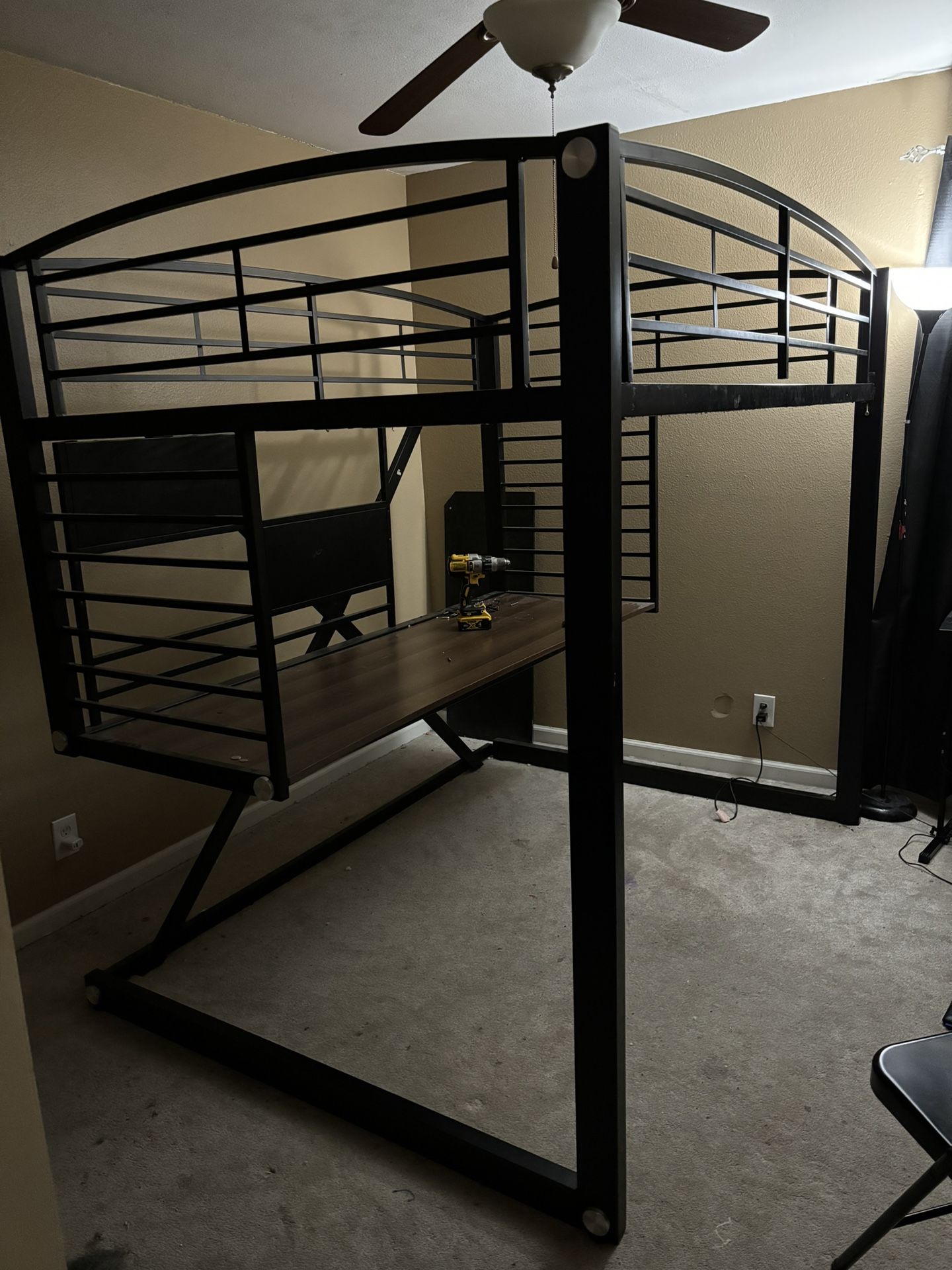 Full size bed with mattress and desk Space