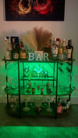 Home Bar Shelf with LED Lighting