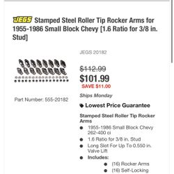 Rocker Arms 1(contact info removed) Chevy SB