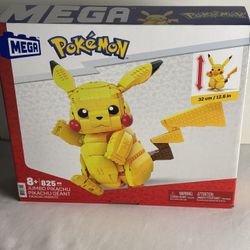 MEGA Pokémon Building Toys Set Jumbo Pikachu with 806 Pieces, Articulated and Poseable, 12 Inches Tall New