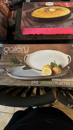 2 pc serving platter set