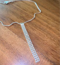 Rhinestone 3-strand drop necklace