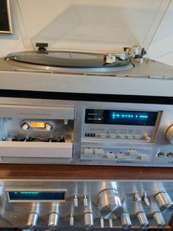 Vintage pioneer stereo integrated amplifier sa-8800 pioneer stereo cassette tape deck ct- f 800 pioneer full automatic turntable direct drive pl-400