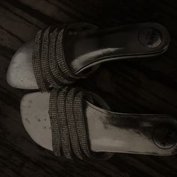 silver party flats 