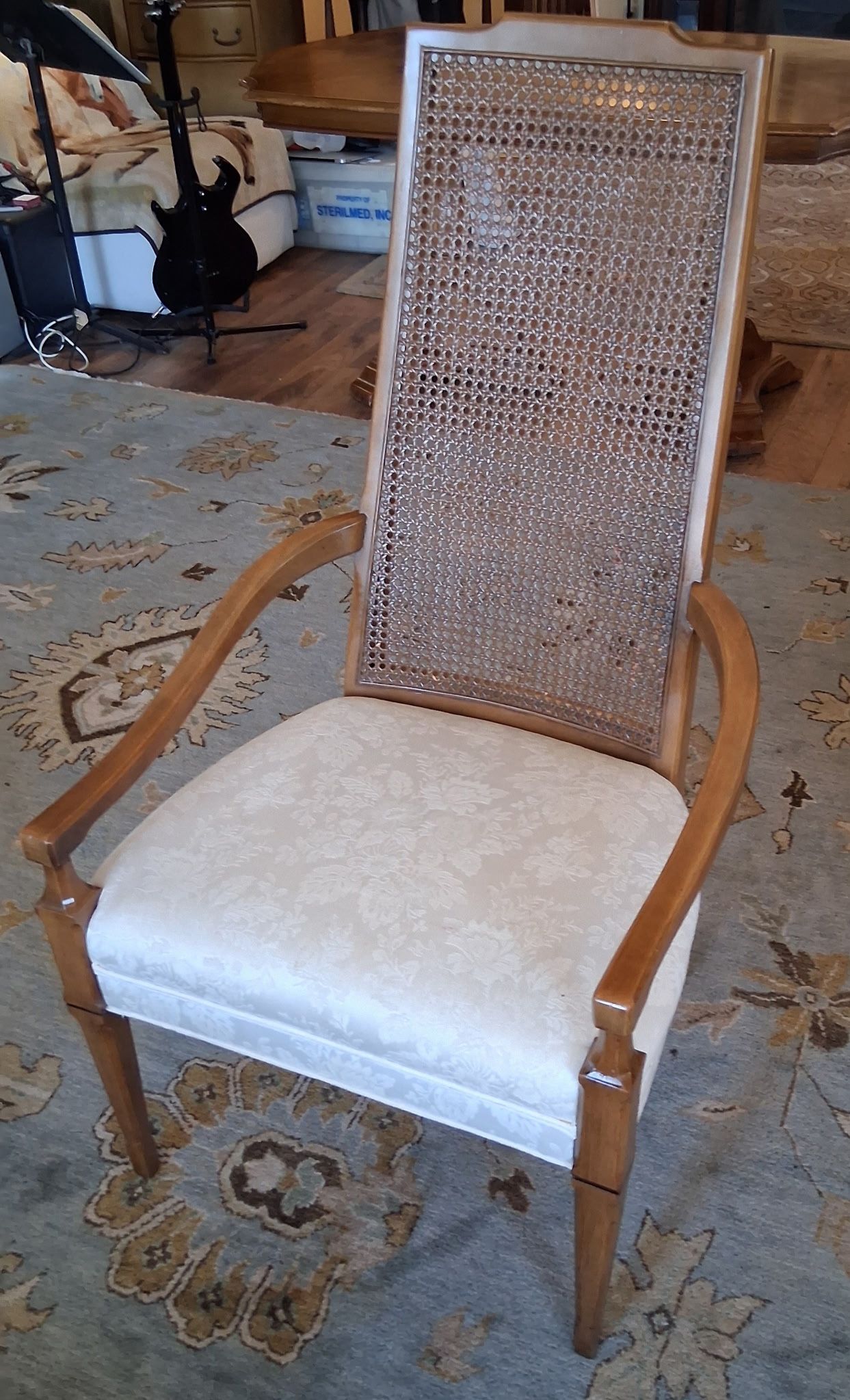 Beautiful Light Wood & Cane Dining Chair w/Arms