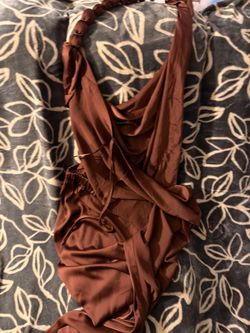 Brown Satin Slip Dress