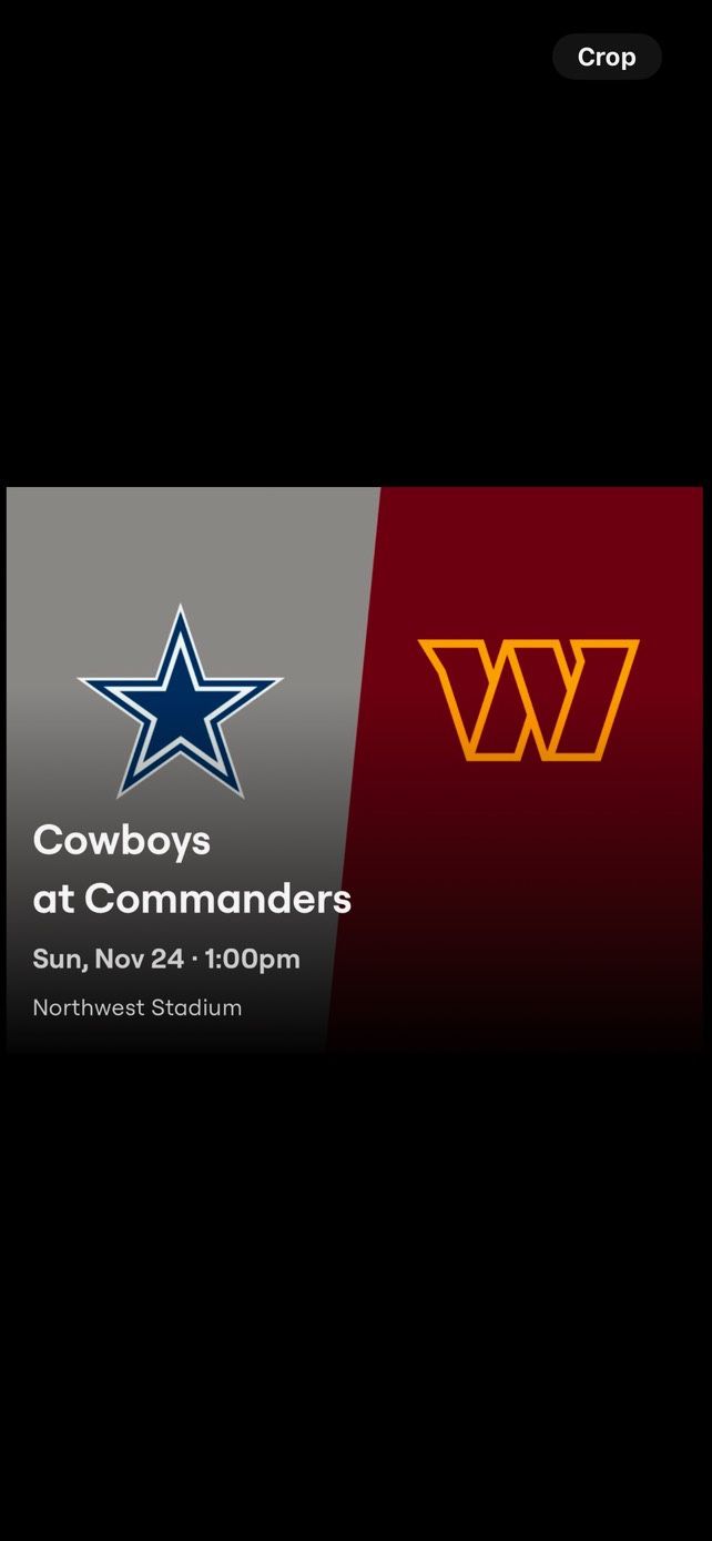Suite Tickets! Commander Vs Cowboys Today!
