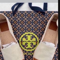 Tory Burch Colorblock Flat Espadrille Natural/Ambra size 5 NEW(No Box) I do provide a Tory Burch shopping bag pick up location in the city of Pico Riv