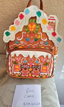 Disney loungefly gingerbread backpack nwt rare