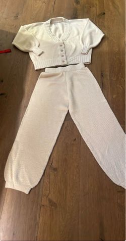 Free People Inspired Cream Knit 2-Piece Lounge Set – Size Small