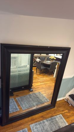 Large Wood Frame Standing Mirror