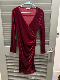 Red wrap dress