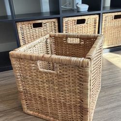 4 Rattan Baskets for shelves