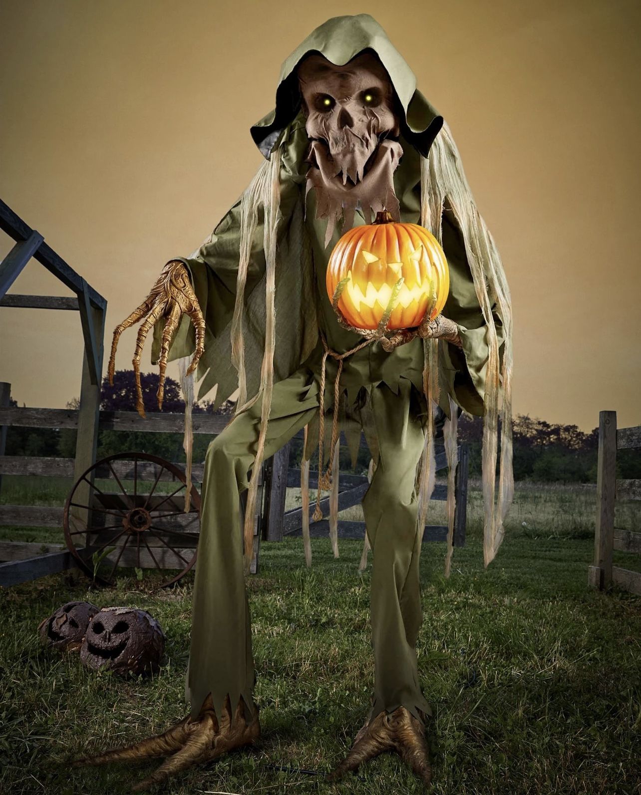 Spirit Halloween Nightmare Harvester 7 ft Animatronic! Pumpkin! Horror!