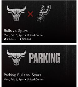 2 Bulls Tickets Spurs (With Close Parking) Thumbnail