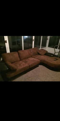 Suede Leather Sectional