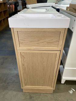Sink Damaged Assembled 16” Narrow Bathroom Vanity with Sink Small freestanding Bathroom Sink Cabinet