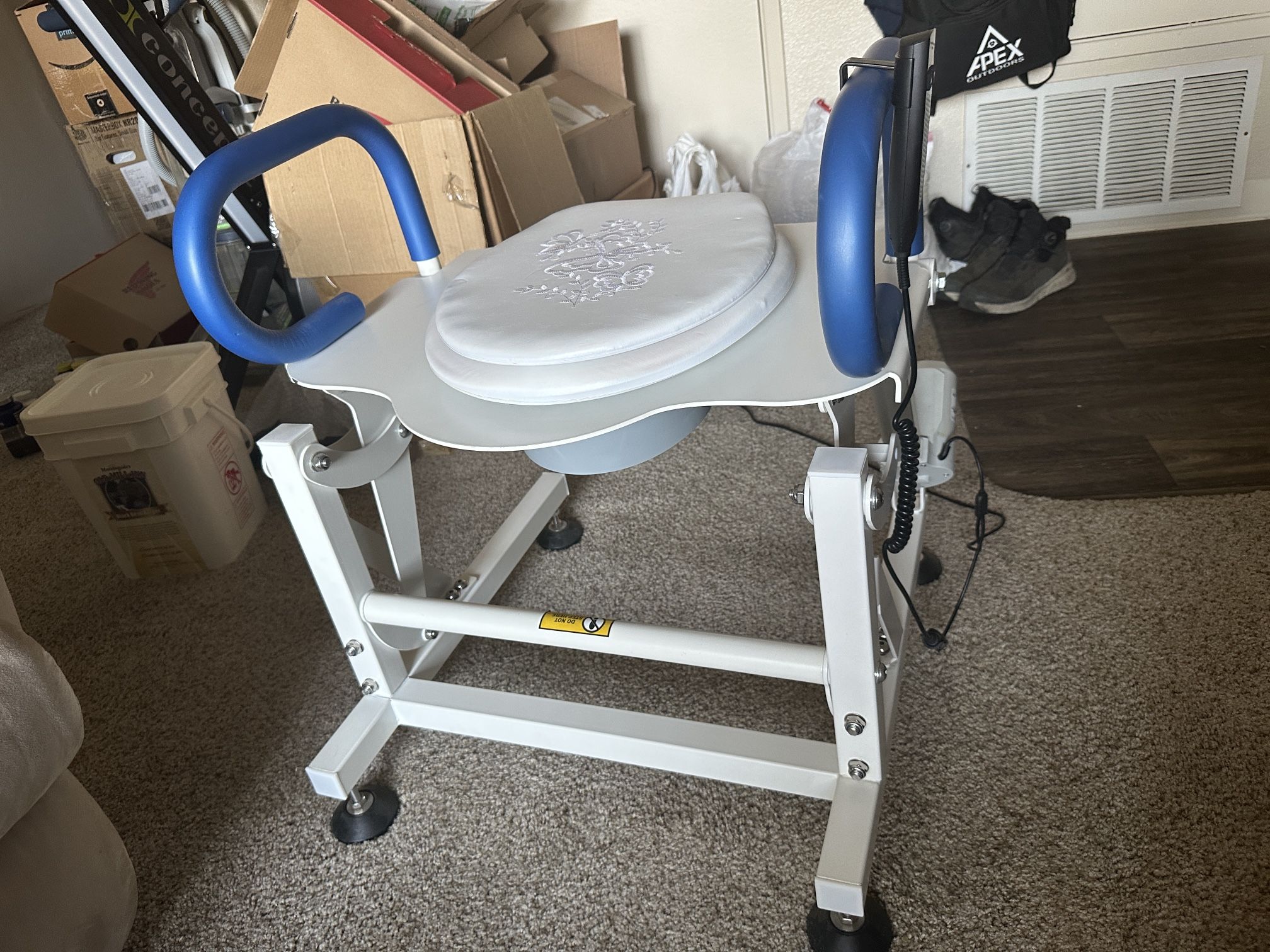 MCombo Electric Toilet Seat Lift Riser with Padded Arms.