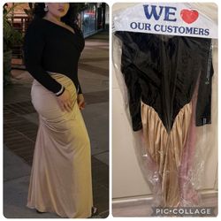 Black & Champagne Two-Tone (M–L) Dresses 