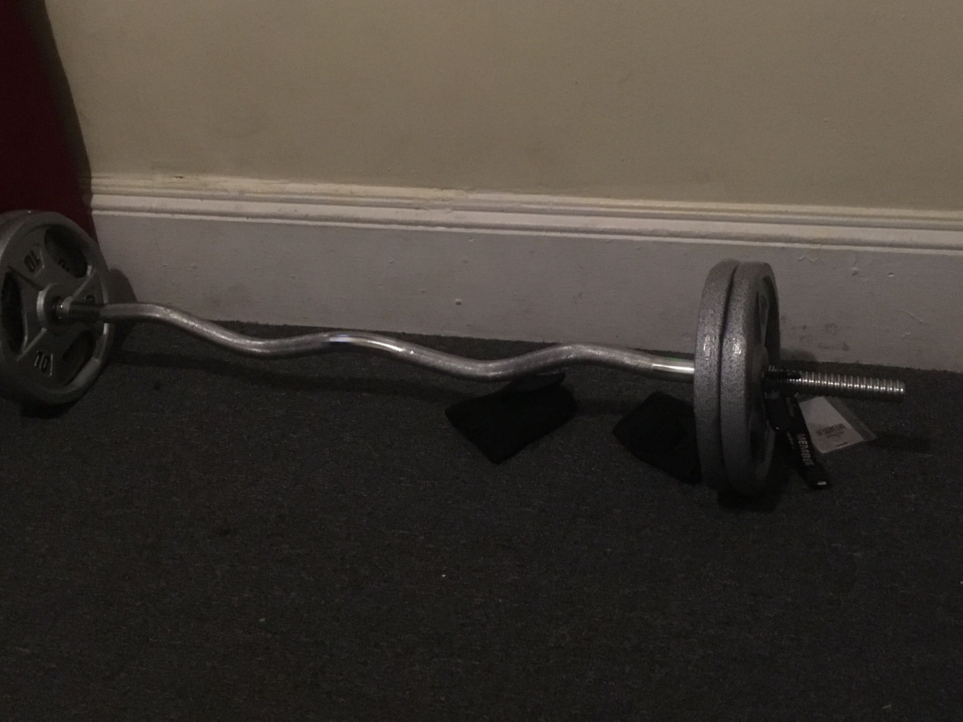 Bar +clamps + weights (40lbs)