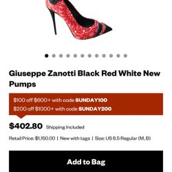 Woman's Giuseppe's Pumps  Size 38.5 Brand New  100% Authentic 