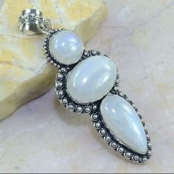 Moonstone and silver necklace