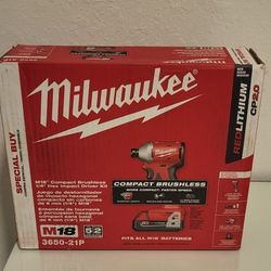 M18 Compact Brushless 1/4" Hex Inpact Driver Kit 