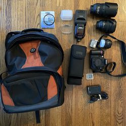 Nikon D90 + Lenses + Flash + Bag