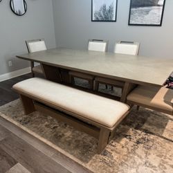 Dining table With Bench 6 Seat Set 