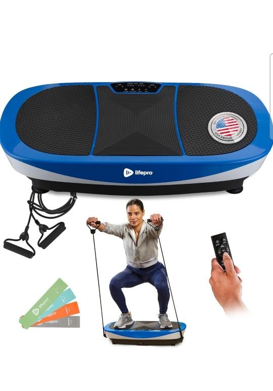 LifePro Rumblex Max 4D Vibration Plate Exercise Machine with Loop Resistance Bands - Full Body Workout Equipment for Home Fitness