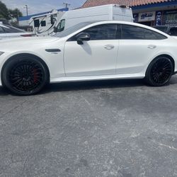 Mercedes Replicas Staggered 22x9 - 22x10.5 Wheels Glossy Black 265/35/22 - 295/30/22 Tires 🔥🔥🔥