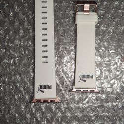 Puma Rose Gold Hardware White Apple Watch Band
