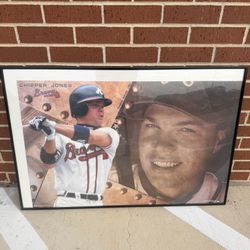 Chipper Jones Atlanta Braves Framed Poster Wall Art