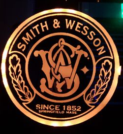 Smith n wesson etched lighted mirror