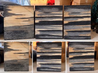 Set of 3 Modern Abstract Textured Canvas Wall Art