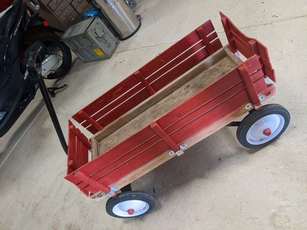 Vintage Radio Flyer Town And Country Wooden Wagon