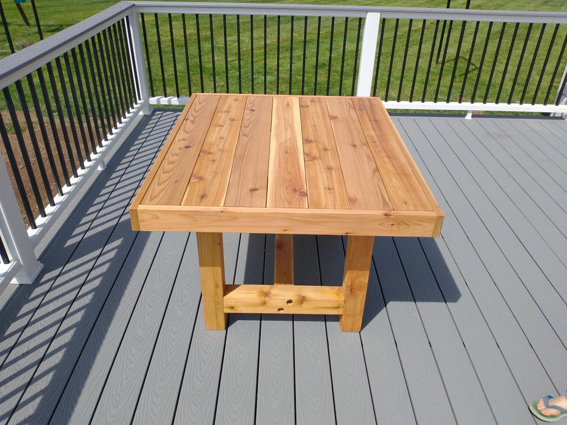 Solid Cedar Patio Table