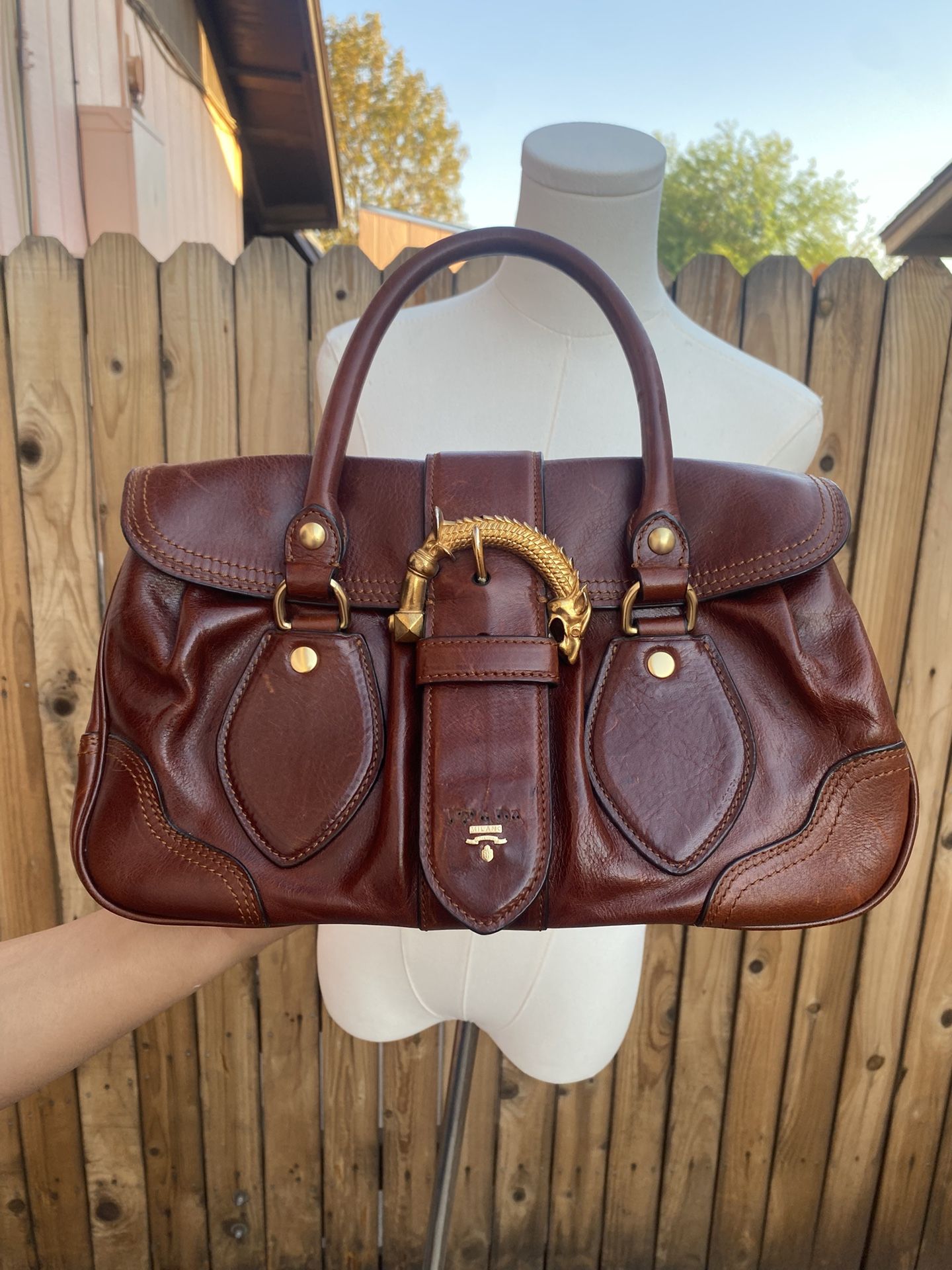 Limited Edition Vintage Prada Le Dragon Buckle Bag
