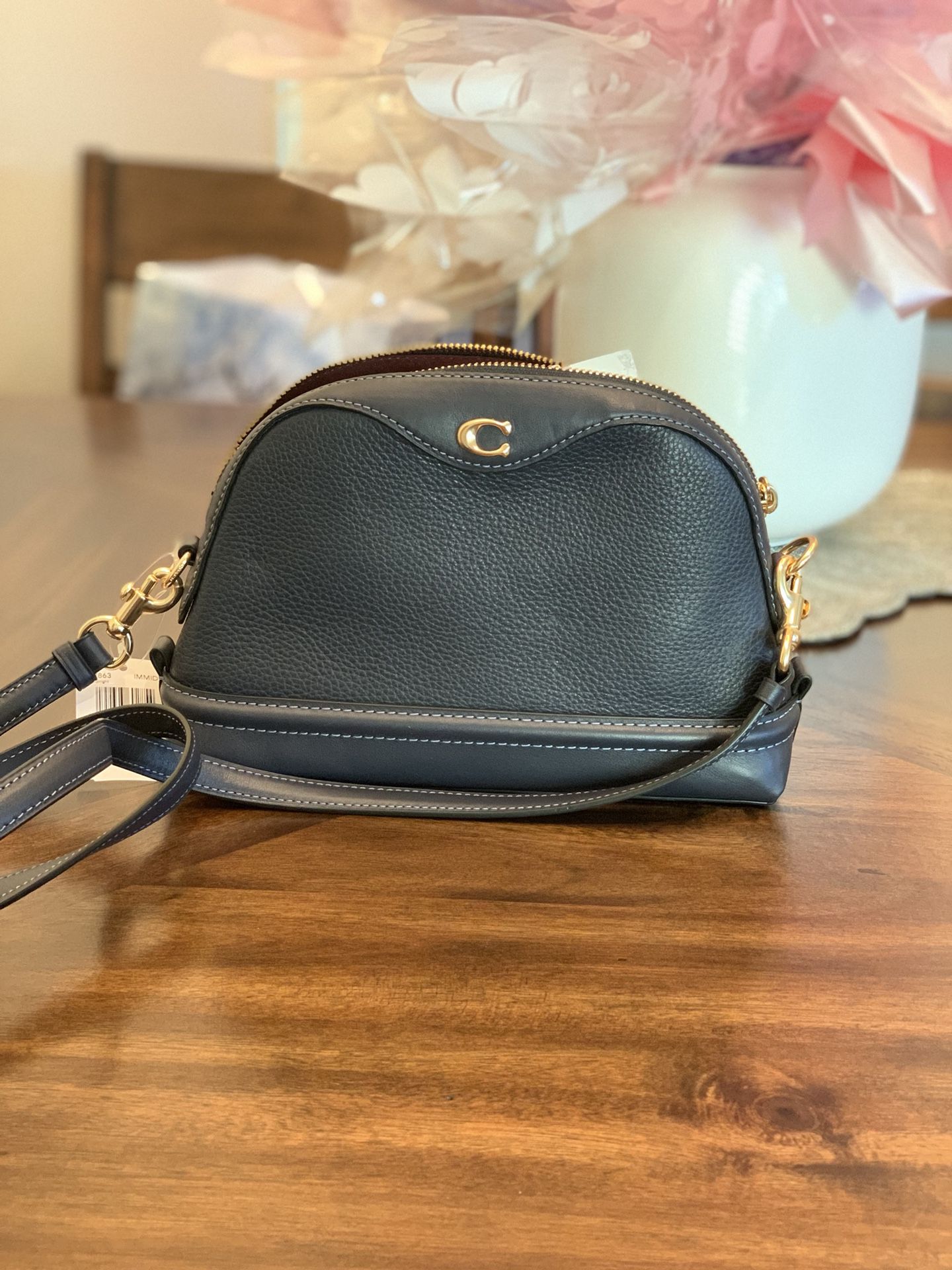 Coach mini satchel C logo Shoulder bag Navi blue