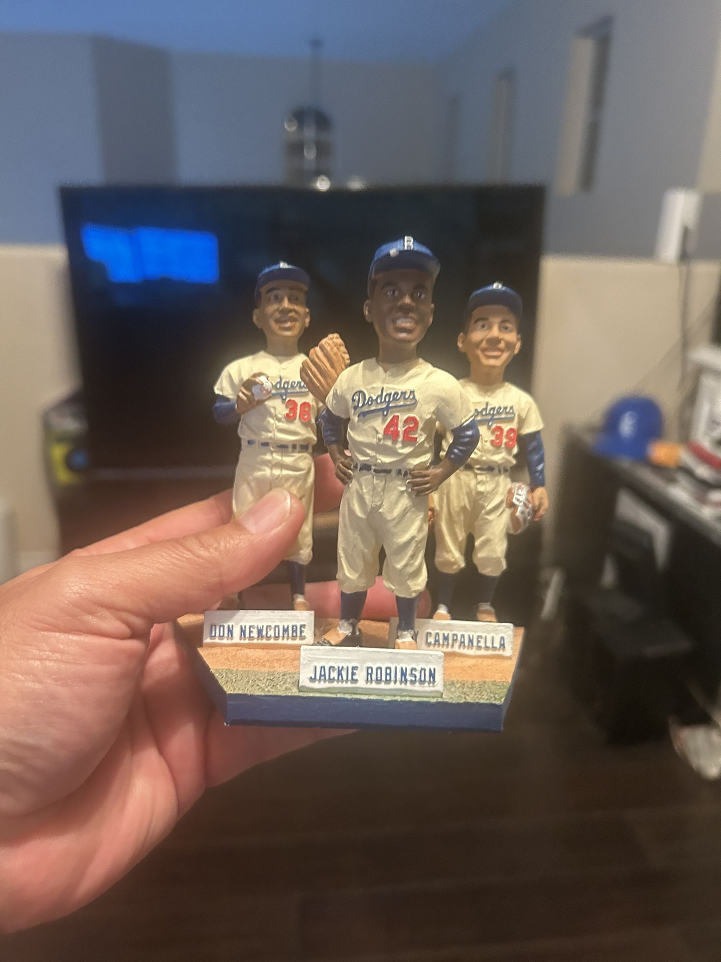 Ultra Rare Jackie Robinson, Don Newcombe and Roy Campanella 2013 Los Angeles / Brooklyn Dodgers Hall of Fame Legends Statue / Figure SGA.