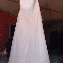 David's Bridal Strapless Gown 