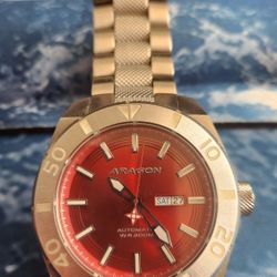 Aragon Regeneron NH36A 50mm Watch w/ Red Face
